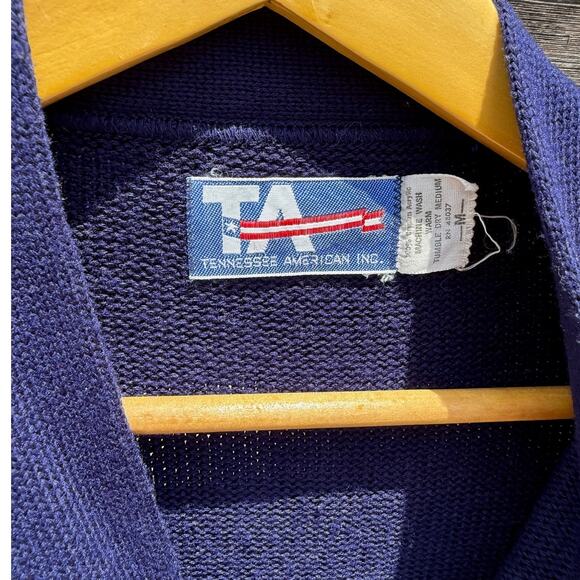 Vintage College Letterman Cardigan Blue Sweater Tennessee American Size Medium - Picture 3 of 7